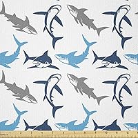 Vista 12 de Ambesonne - Tela de helado por The Yard, deliciosos alimentos fríos de verano en conos estilo Kawaii patrón ilustrado, tela decorativa