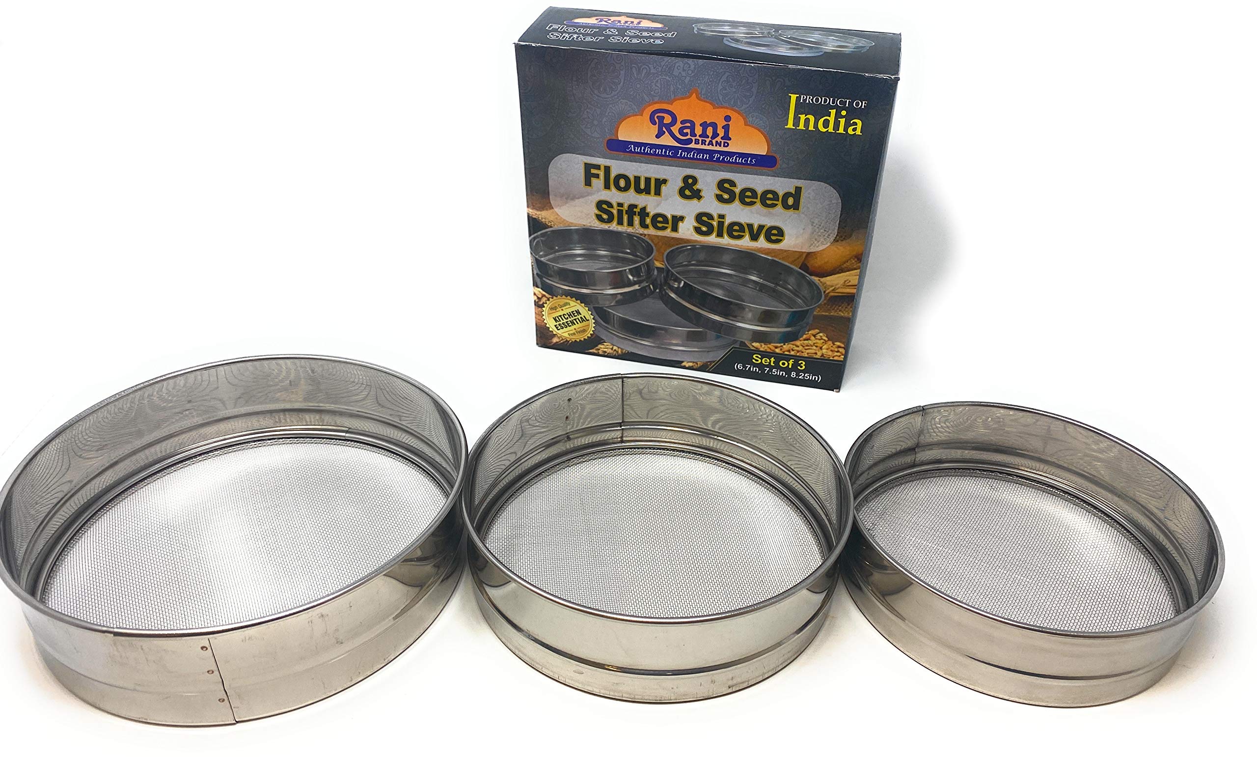 Amazon.com: Stainless Steel Sieve ~ Set of 3 ~ for Flours, Seeds