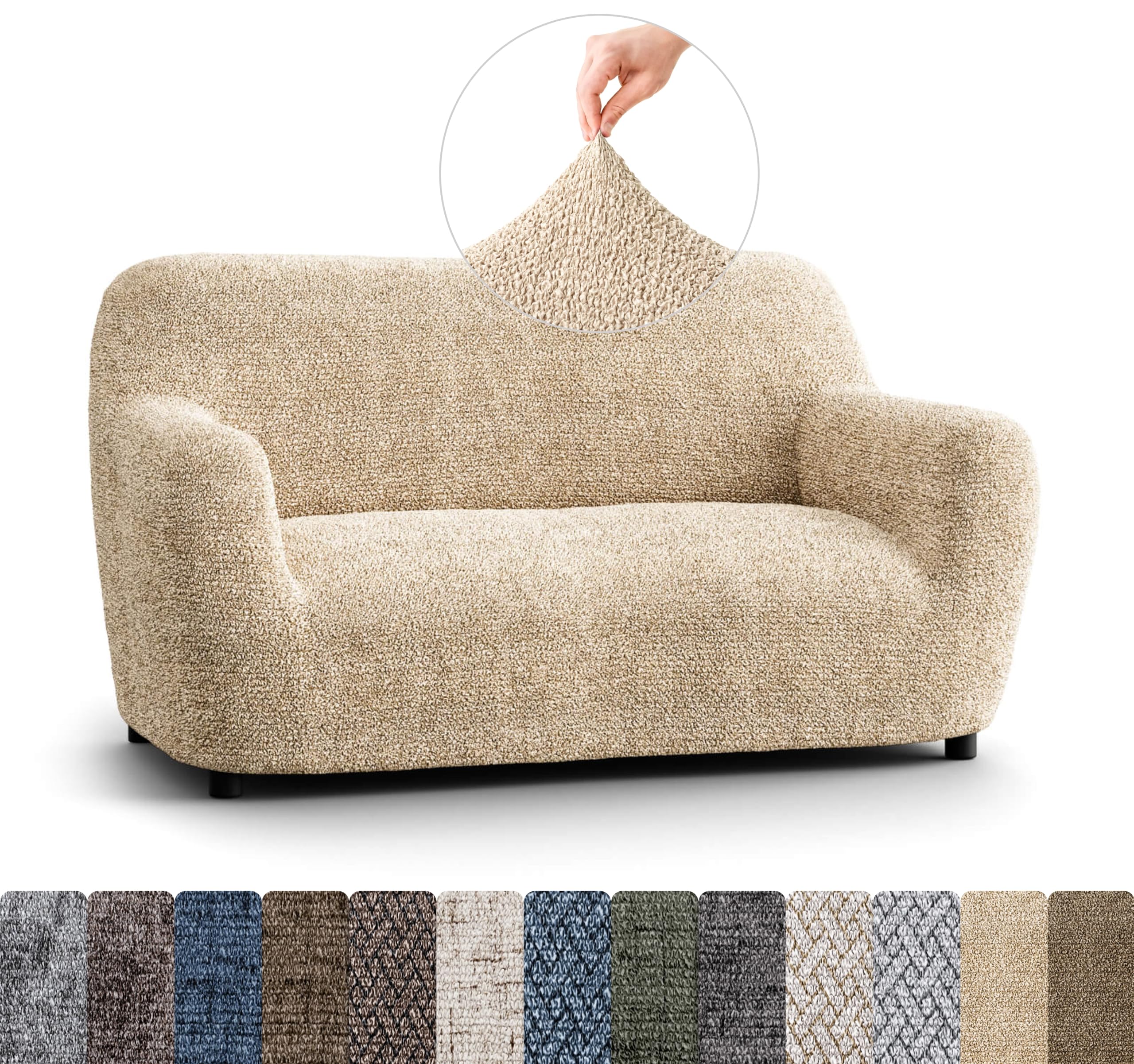 PAULATO BY GA.I.CO. Loveseat Slipcover - Oversized Chair Cover - Stretch Couch Cover - Cushion Love Seat Sofa Slipcovers - 1-Piece Form Fit Washable