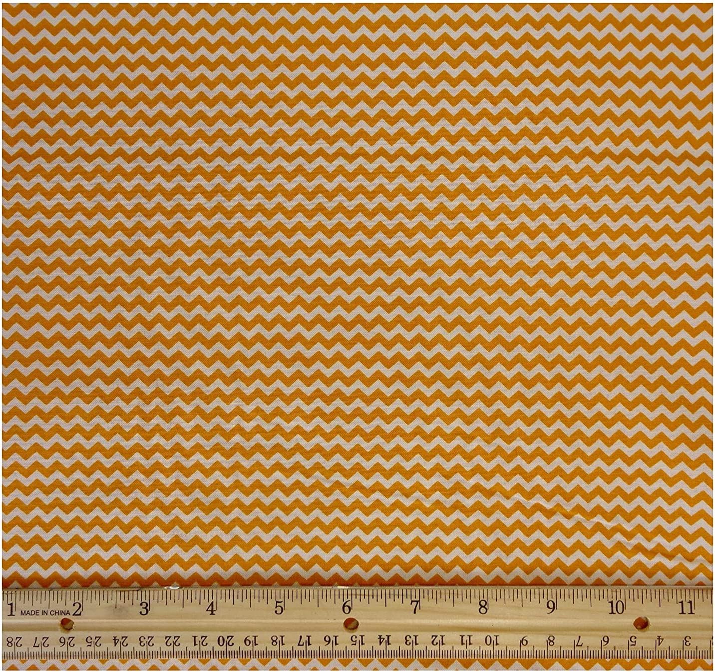 Amazon タンジェリン ゴールド ミニ シェブロン コットン100 ファブリック 幅43インチ 2 PreCut Yards