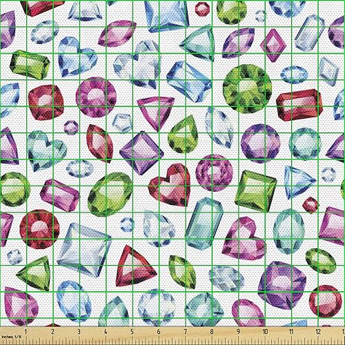 Miniatura 5 de Ambesonne The Yard - Tela abstracta con diseño de olas con temática oceánica, paleta de colores marinos acuáticos, líneas horizontales, tela de