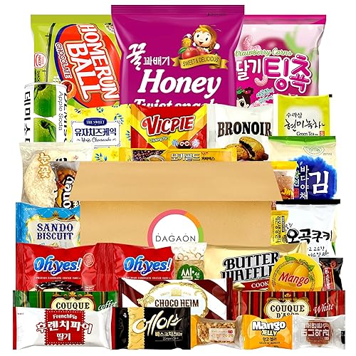 Dagaon Caja coreana favorita de 24 unidades apetitoso paquete de regalo y cuidado para cualquier ocasión y todo el mundo Variedad de golosinas