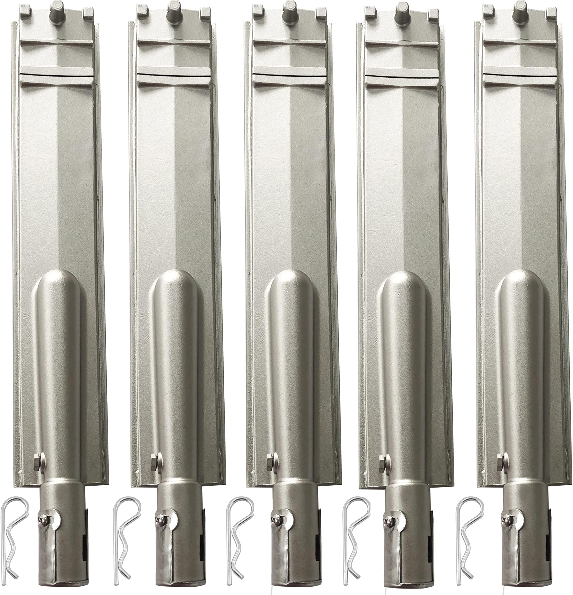5PC Heavy Duty Cast Stainless Steel 304 BBQ Grill Burners Bull BBQ Replacement Parts for Cal Flame Aussie Blaze Thermos Turbo and More