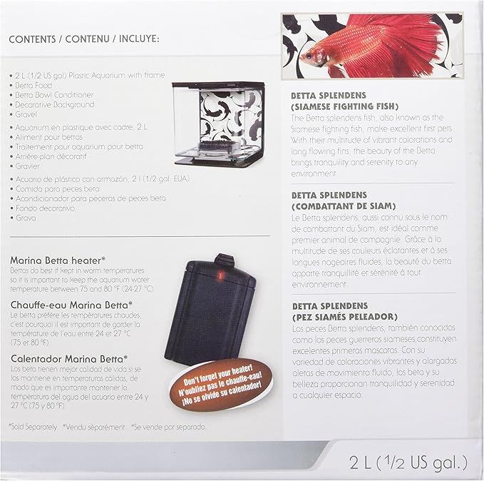 Marina Aquarium Betta Kit Ying Yang 2 L Amazon Fr Animalerie