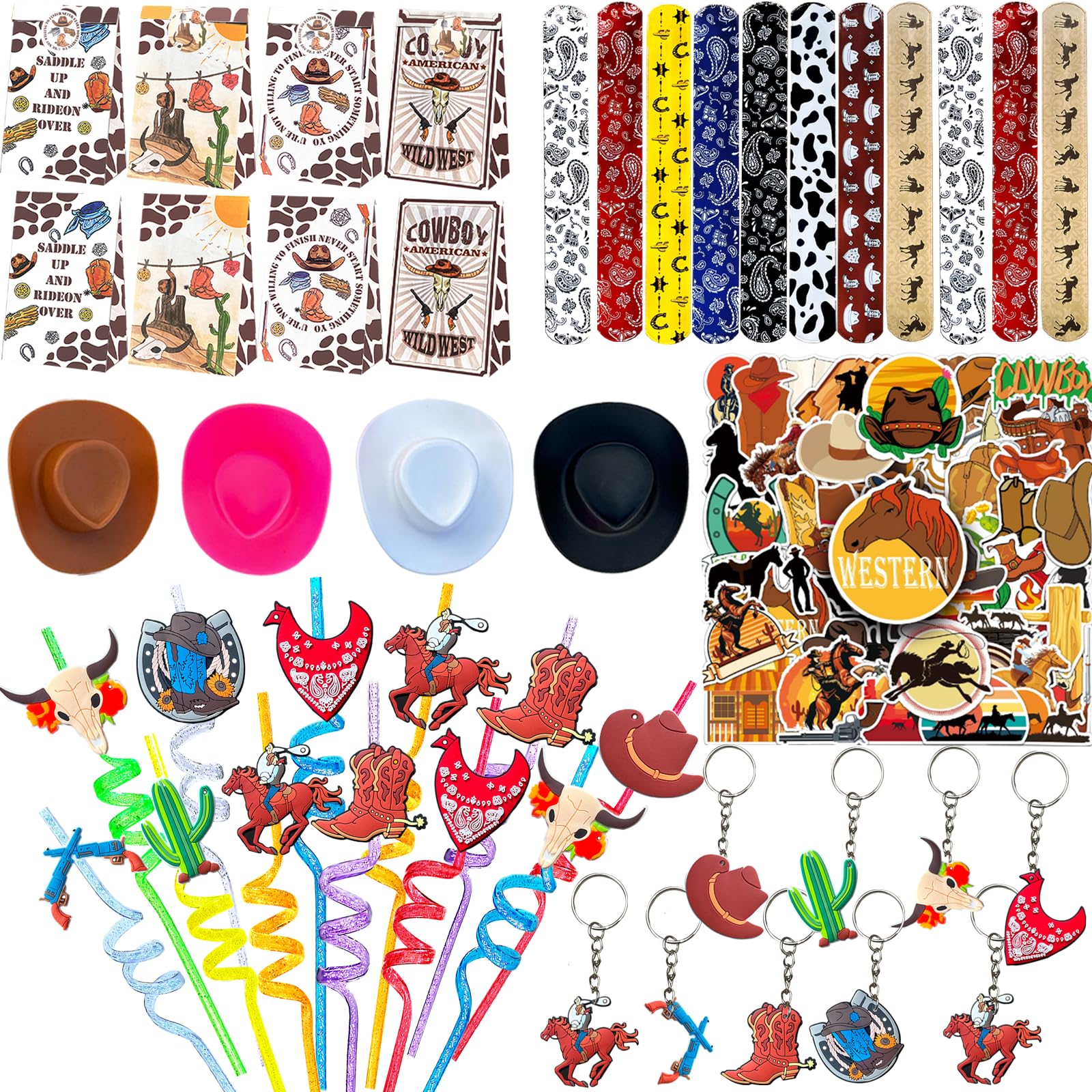 CZWXOXO 110 Pcs Western Cowboy Party Decoration ，Suitable for West Cowboy Themed Parties, Western Cowboy Party Favors，Suitable for Gifting Cowboy