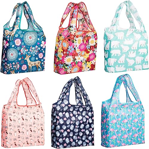 Miniatura 2 de Bolsas de compras reutilizables, paquete de 6 bolsas de compras para comestibles, grandes a granel, lavables a máquina, bolsas de comestibles