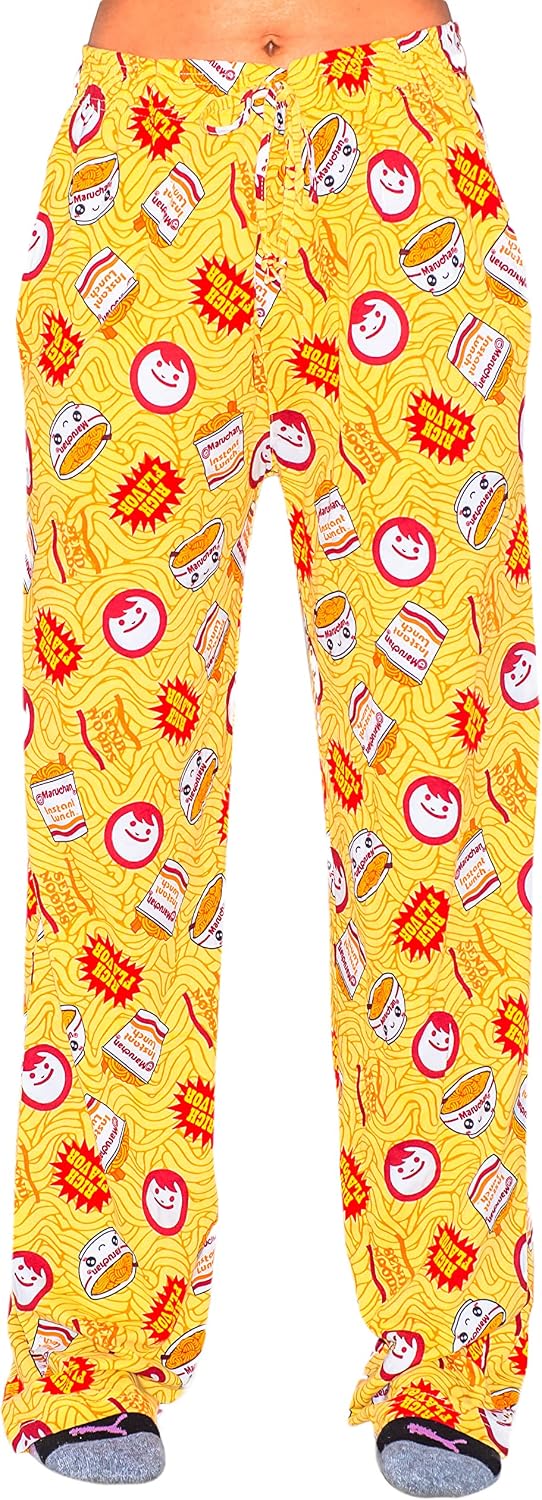 Mad Engine Adult Unisex Maruchan Ramen Noodles Fun Adult Christmas Lounge Pajama Pants