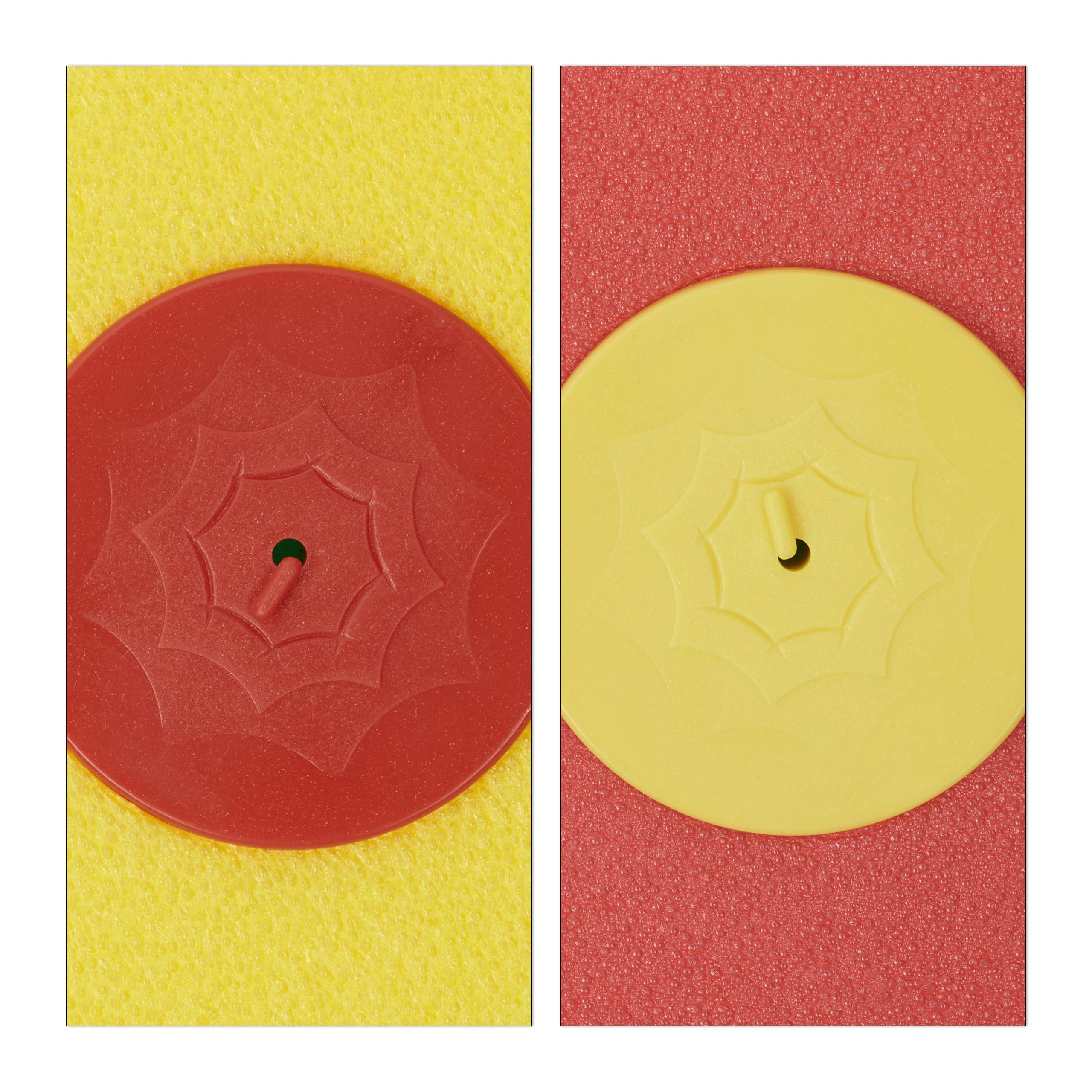 Relaxdays Fleur arroseuse lot de 2 arroseur jardin tuyau arrosage 6 mètres 360°C HxlxP: 105 x 28 x 28 cm, rouge/jaune