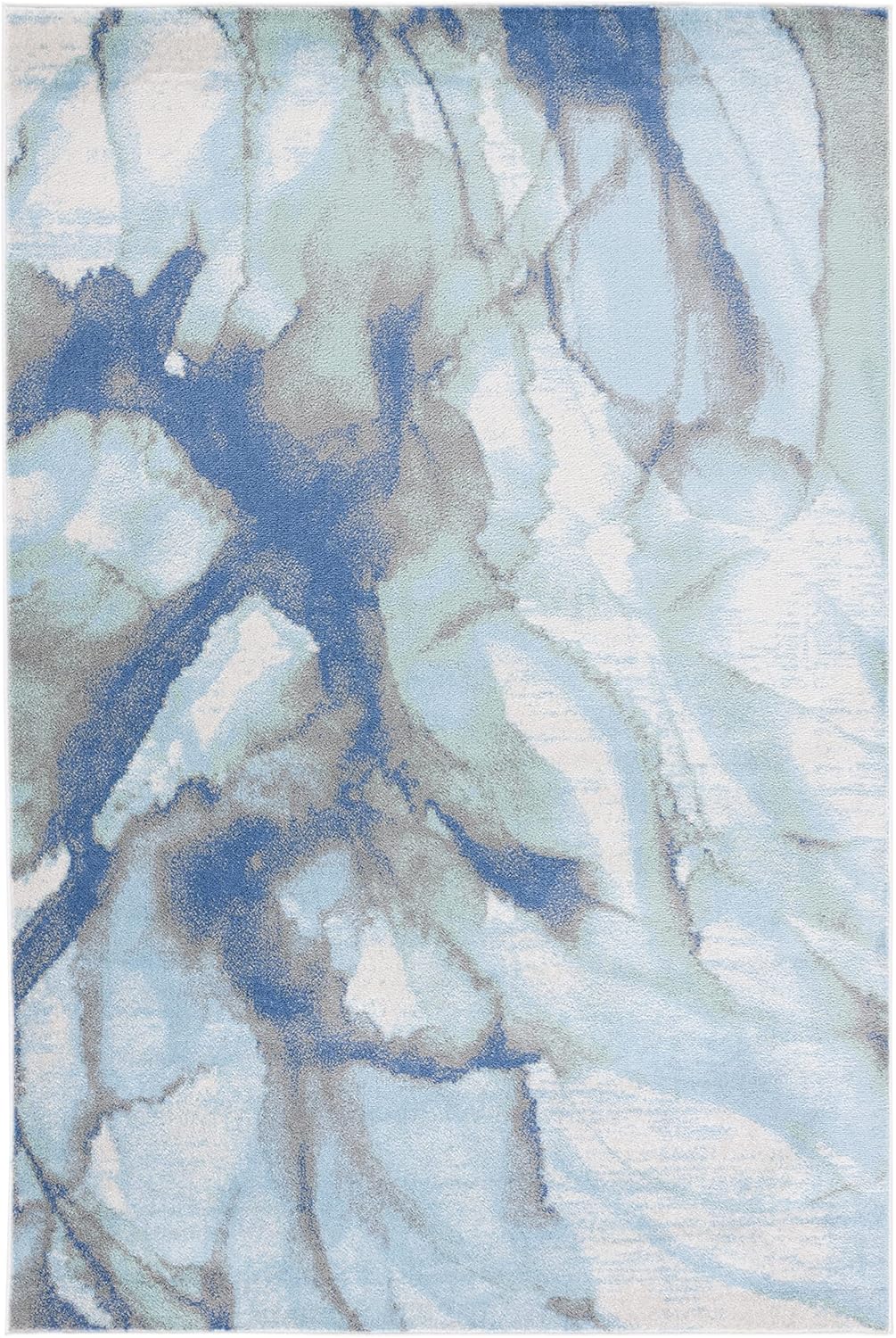 SAFAVIEH Skyler Collection Area Rug - 6'7" Square, Light Blue & Grey, Modern Abstract Design, Non-Shedding & Easy Care, Ideal for High Traffic Areas in Living Room, Bedroom (SKY512N)