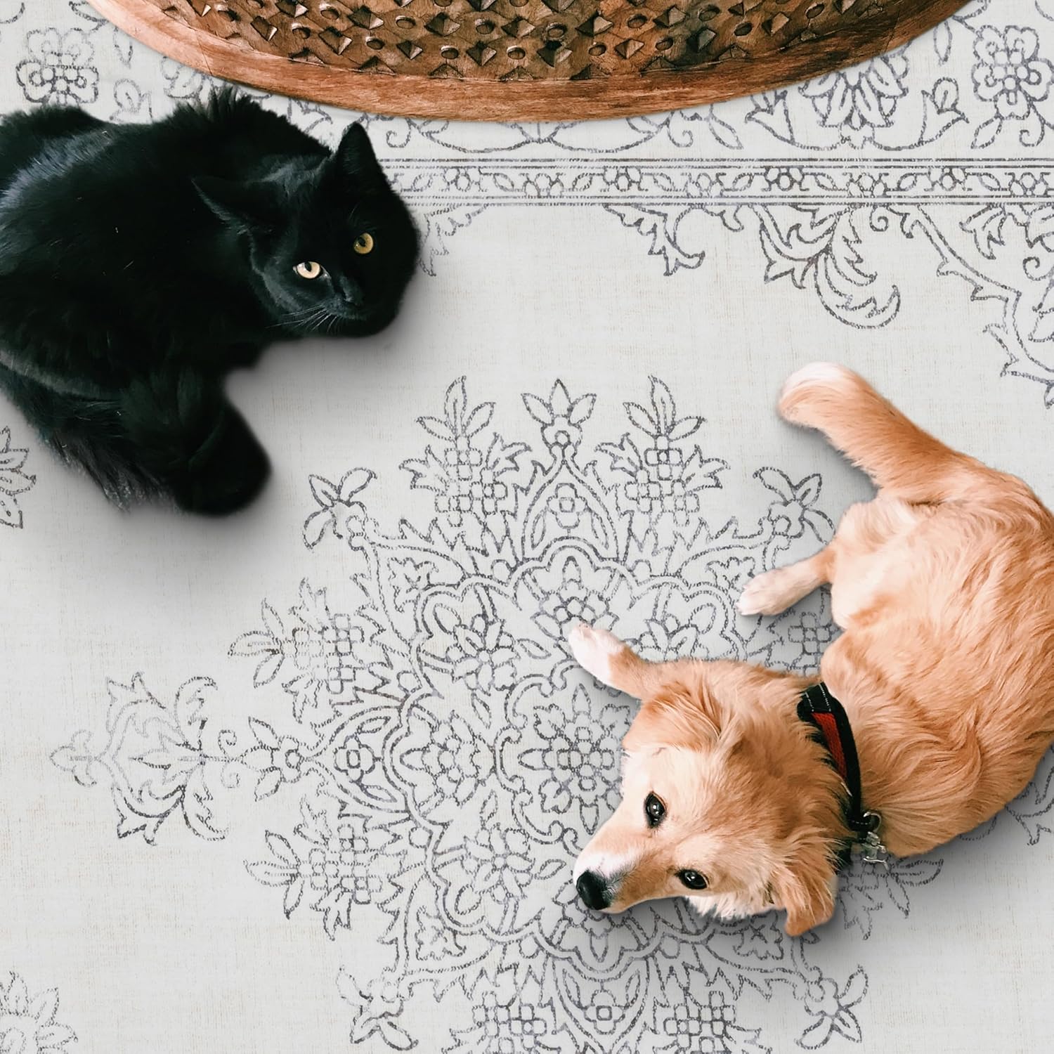 ReaLife Rugs Machine Washable Area Rug Runner - Living Room Bedroom Bathroom Kitchen Entryway Office - Padded Low Pile Stain Resistant Premium - Boho Farmhouse Vintage - Paige - Ivory 2'6" x 8'