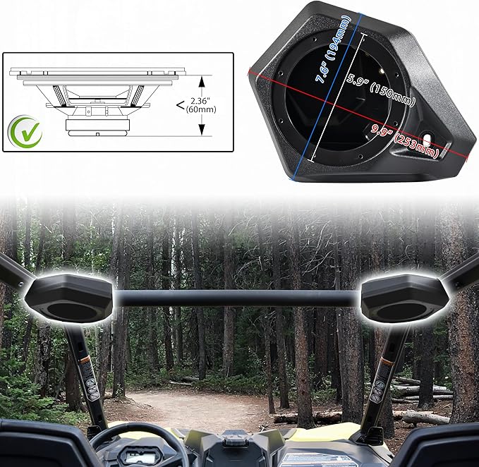 Parlantes SAUTVS 5.25" Par Delantero Para Can-Am Maverick Commander miniatura 8