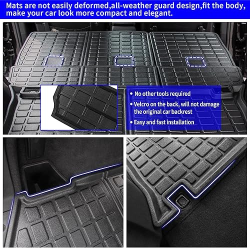 Miniatura 4 de Rongtaod Alfombrillas compatibles con Jeep Grand Cherokee 2011-2021 2022 2023 Grand Cherokee WK Tapete de maletero protector de asiento trasero,