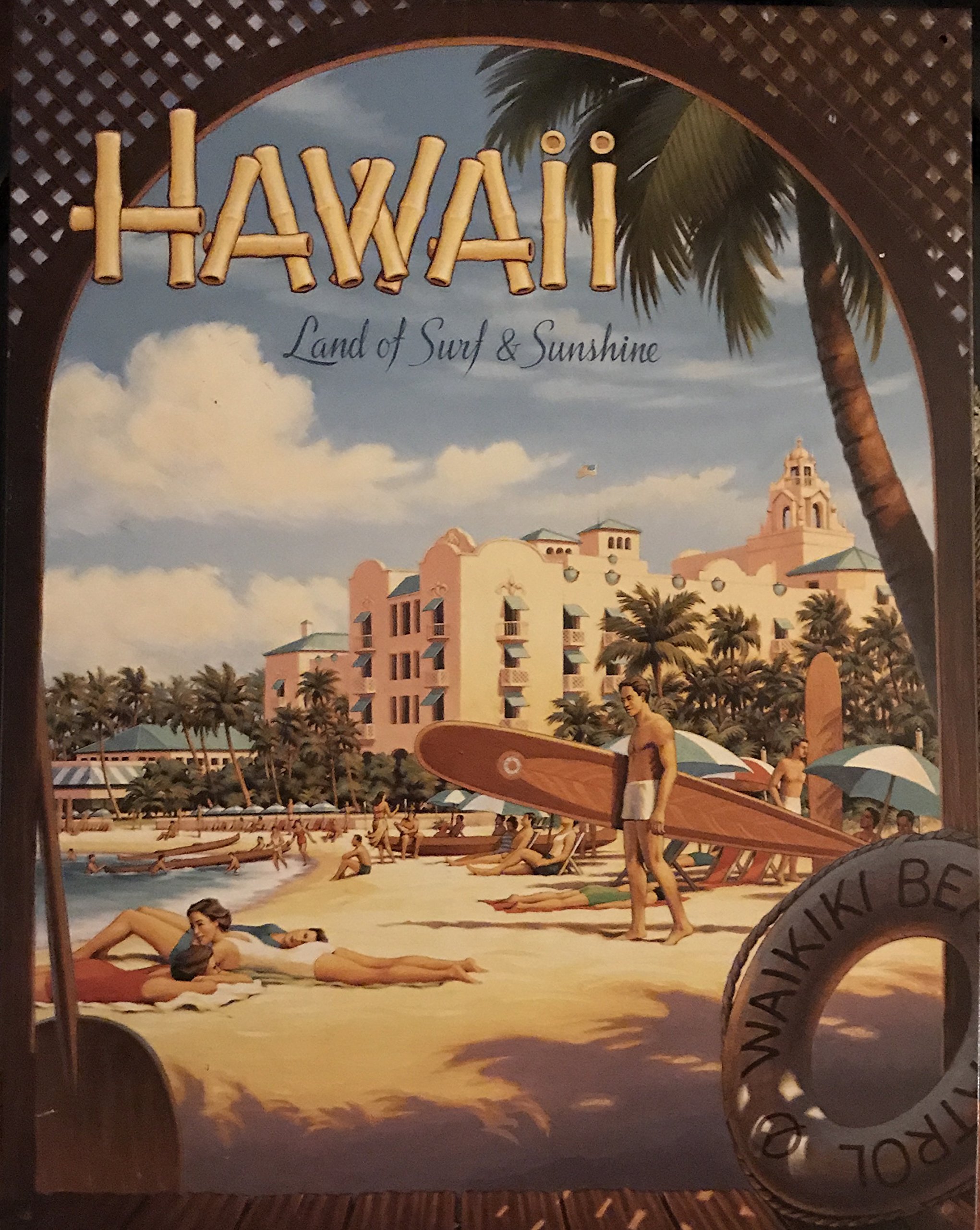 Amazon.co.jp: ハワイ☆古き良きワイキキビーチ☆アメリカンブリキ看板