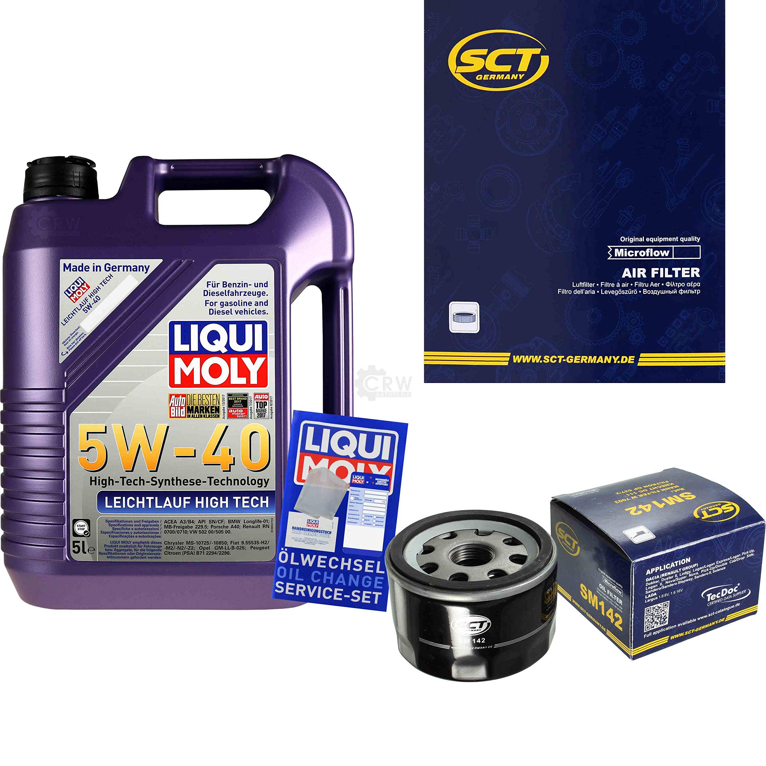 Set di filtri per l'ispezione da 5 litri di olio motore a scorrimento leggero High Tech 5W-40 SCT Germany filtro dell'olio