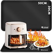 ZJTAPE Heat Resistant Mat for Air Fryer, 50x30cm Heat Protection Mat, Worktop Protection, Silicone Mat for Microwave, Oven Insulation Plate, Coffee Machine