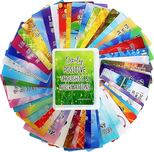 Miniatura 7 de Tarjetas de afirmación positiva, 54 afirmaciones, más de 150 preguntas inspiradoras, bellamente diseñadas con estuche de almacenamiento, kit de