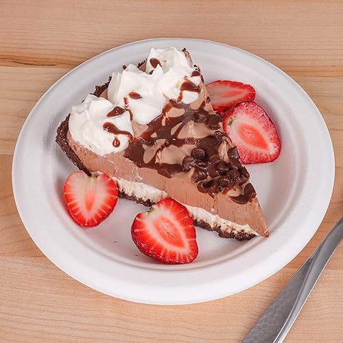 Miniatura 2 de Platos desechables de papel de 6 pulgadas, paquete de 125 platos de papel compostables resistentes, platos compostables de caña de azúcar, platos