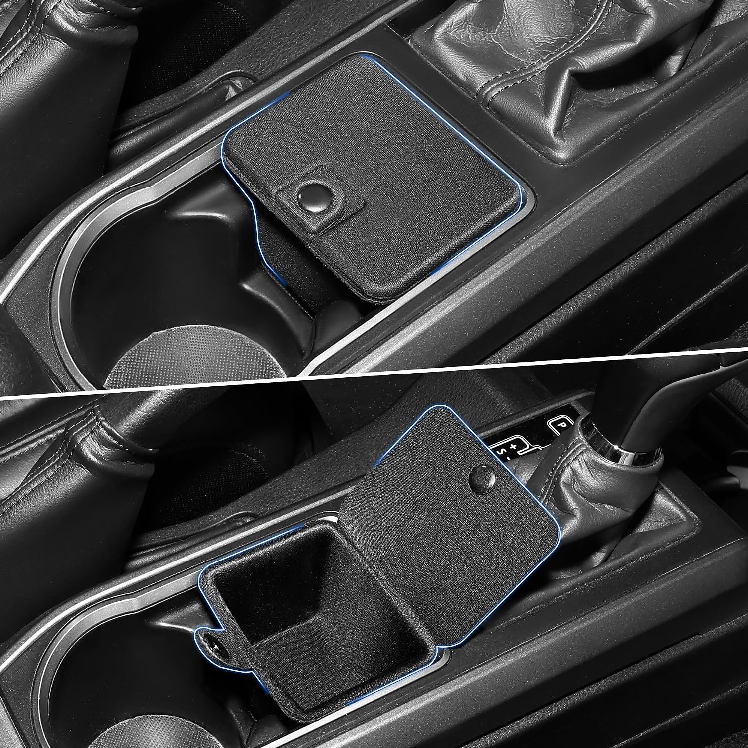 Center Console Organizer Coin Holder for Car Compatible with 2016-2023 Toyota Tacoma 3rd Gen Accessories, Change Holder for Tacoma, Front Seat Cup Holder Insert Coin Storage Box with Lid