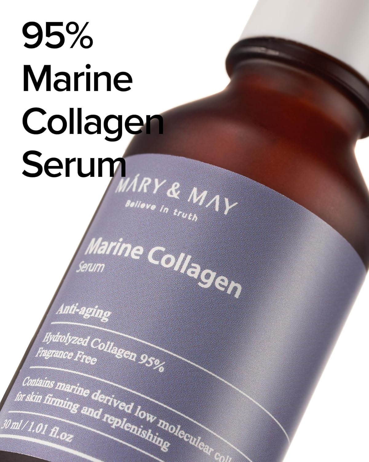 Mary&May Marine Collagen Serum - Hydrolyzed Low Molecular Collagen for Skin Firming and Replenishing, Hydrating - Korean Skincare, Fragrance Free, 1.01 fl.oz. - Image 2