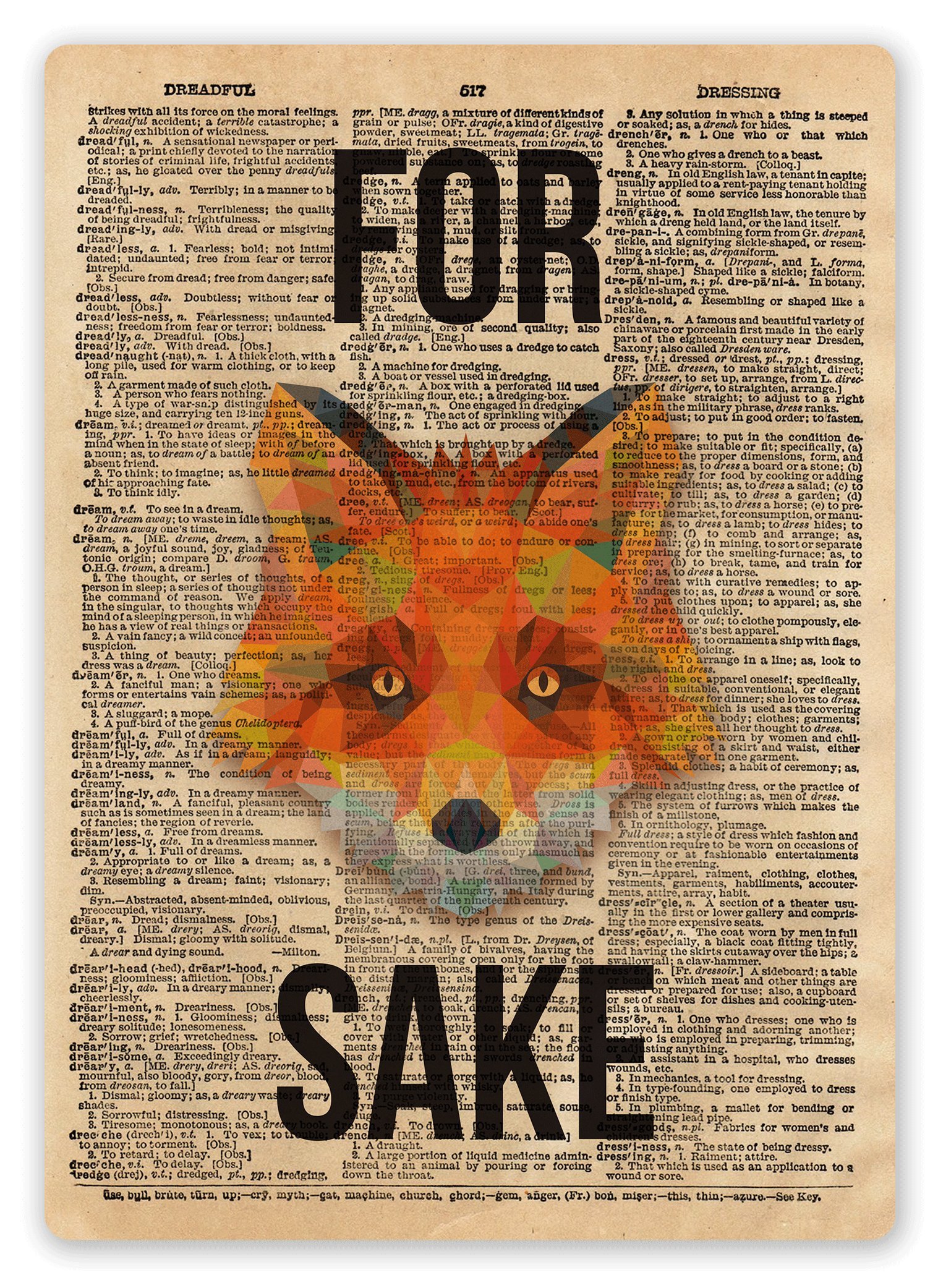 WTF | For Fox Sake - Newspaper Beige | Sticky-Pads - Metal Wall Sign Plaque Custom Name