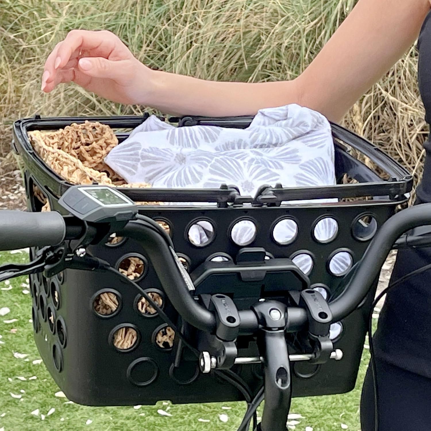 Bike Front Basket Quick Release Basket Large Capacity for Shopping, Grocery, Outdoor Activities, Pets