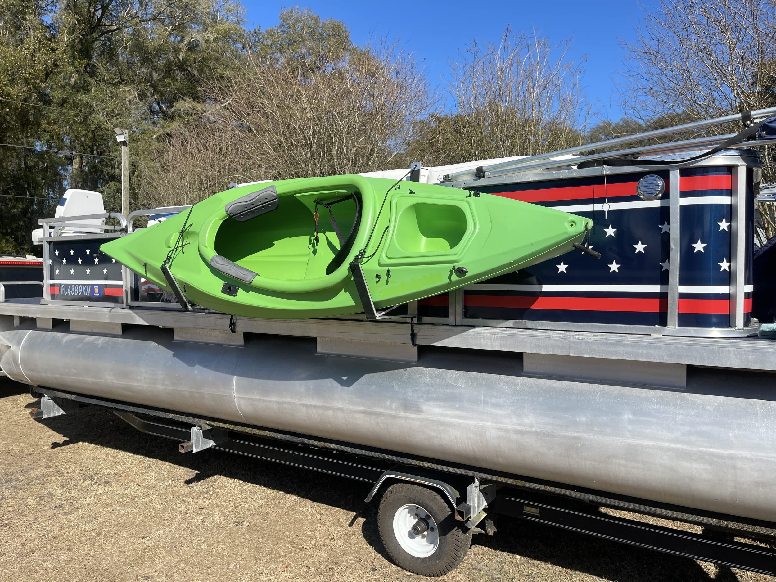 PONTOON BOAT SOLUTIONS, Pontoon Boat Kayak Solution with Storage Rack