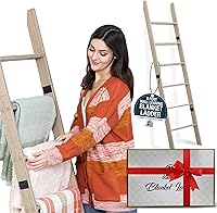 Vista 4 de Escalera para manta para sala de estar y dormitorio, 5 pies y 8 pulgadas, 6 niveles laminados inclinados para pared, construcción sin enredos