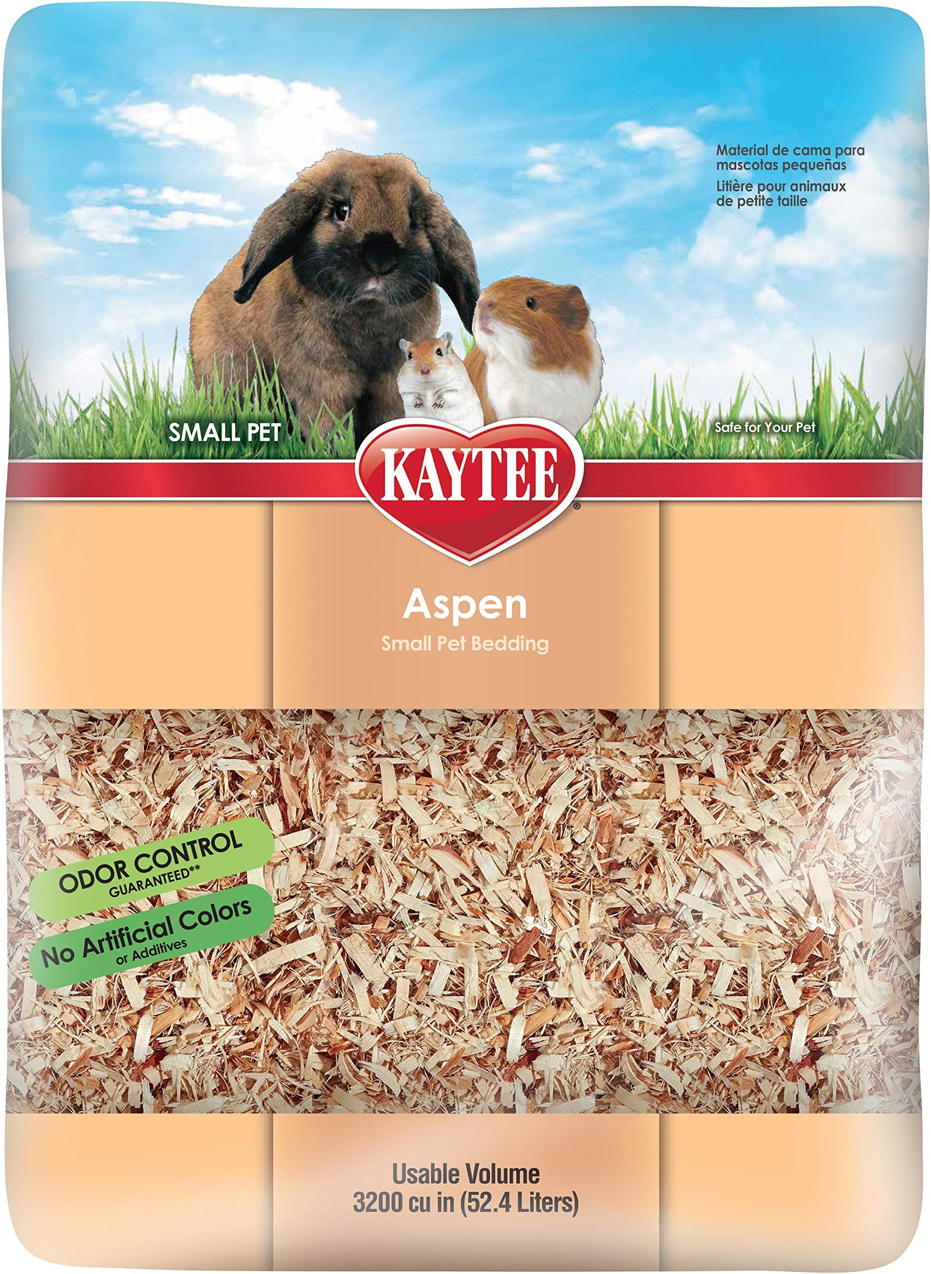 Aspen Small Animal Pet Bedding For Pet Guinea Pigs, Rabbits, Hamsters, Gerbils, and Chinchillas, 52.4 Liters