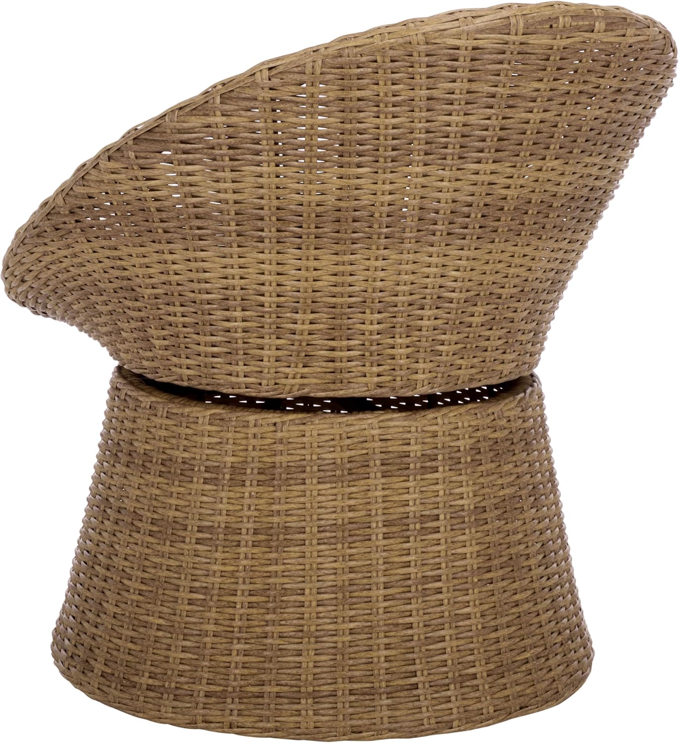SAFAVIEH Outdoor Patio Furniture Collection – Drew Rattan Swivel Barrel Chair with Cushion (PAT7543)