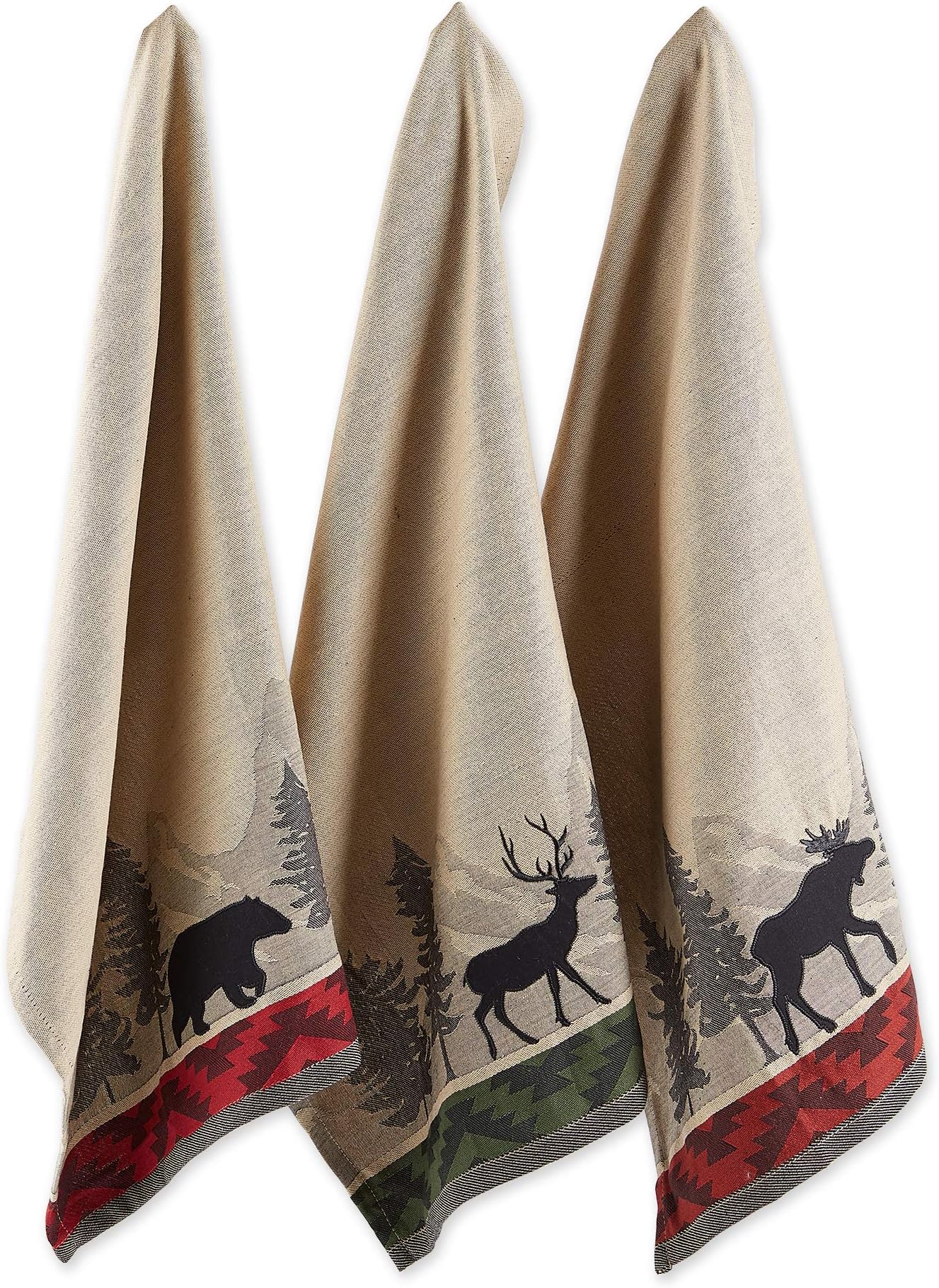 Amazon.com: Nipil Woodland Decor Cotton/Linen Blend Kitchen Towels ...