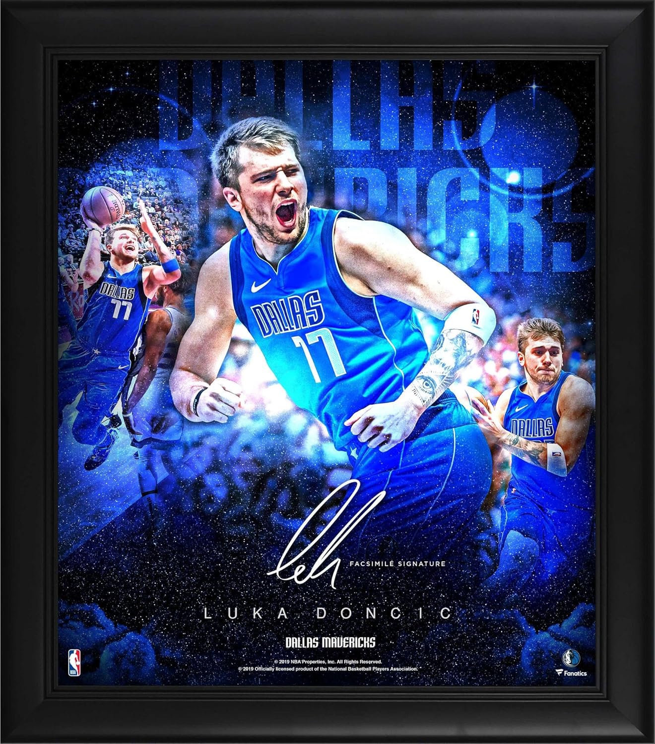 Luka Doncic Dallas Mavericks Framed 15" x 17" Stars of the Game Collage - Facsimile Signature - NBA Player Plaques and Collages