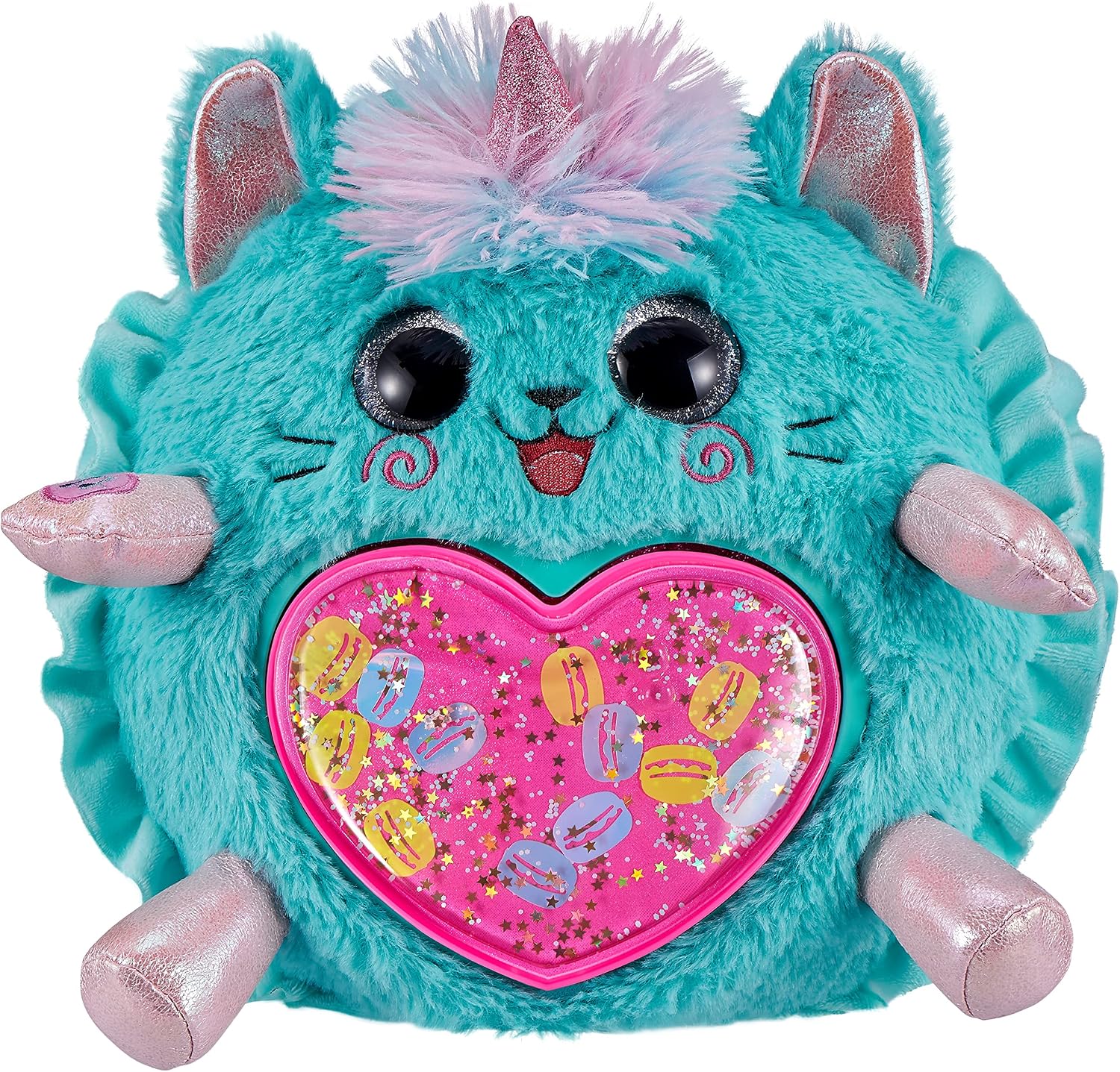 Rainbocorns Sweet Shake Surprise - 13" Kitty Cuddle Plush Scented Stuffed Animal - 15+ Layers of Surprises, DIY Slime Mix, Talkback Feature and More, Ages 3+