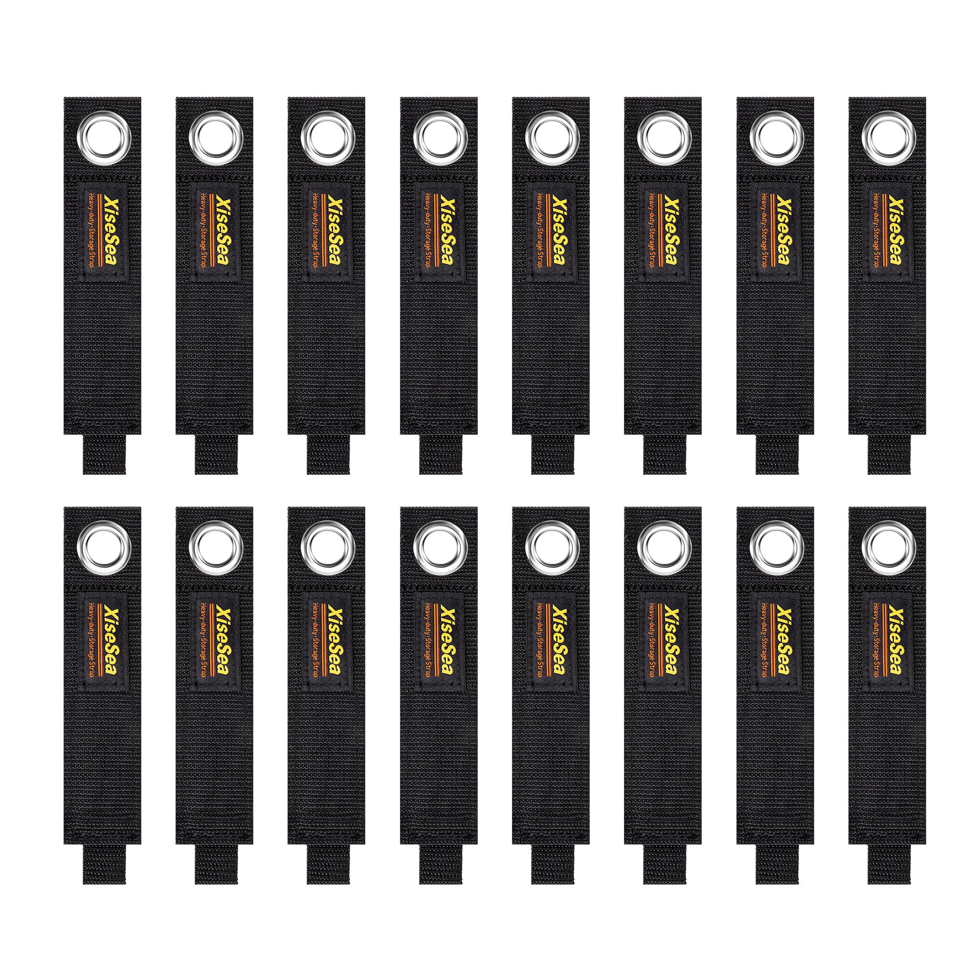 Xisesea Black Heavy Duty Storage Straps With Hook And Loop, Cord Organiser, Reusable Extension Cord Holder For Rv, Workshop, Garage (No3-16Pcs)