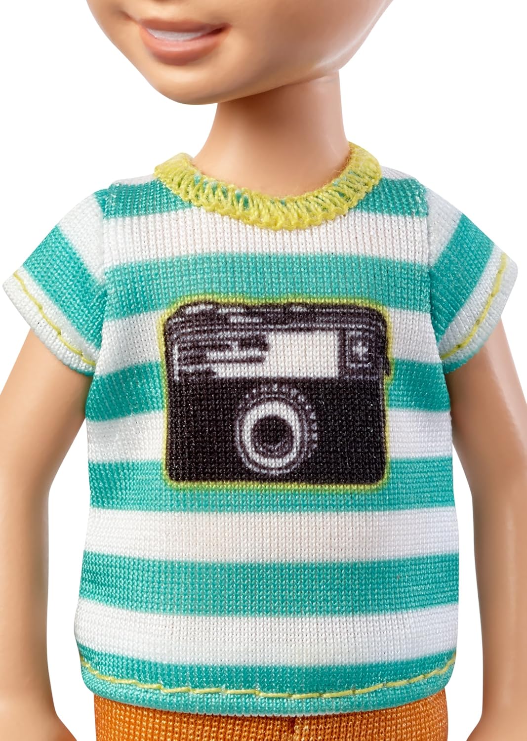 Barbie Chelsea Boy Doll in Stripes with Camera Graphic and Cardboard Ice Cream Cone