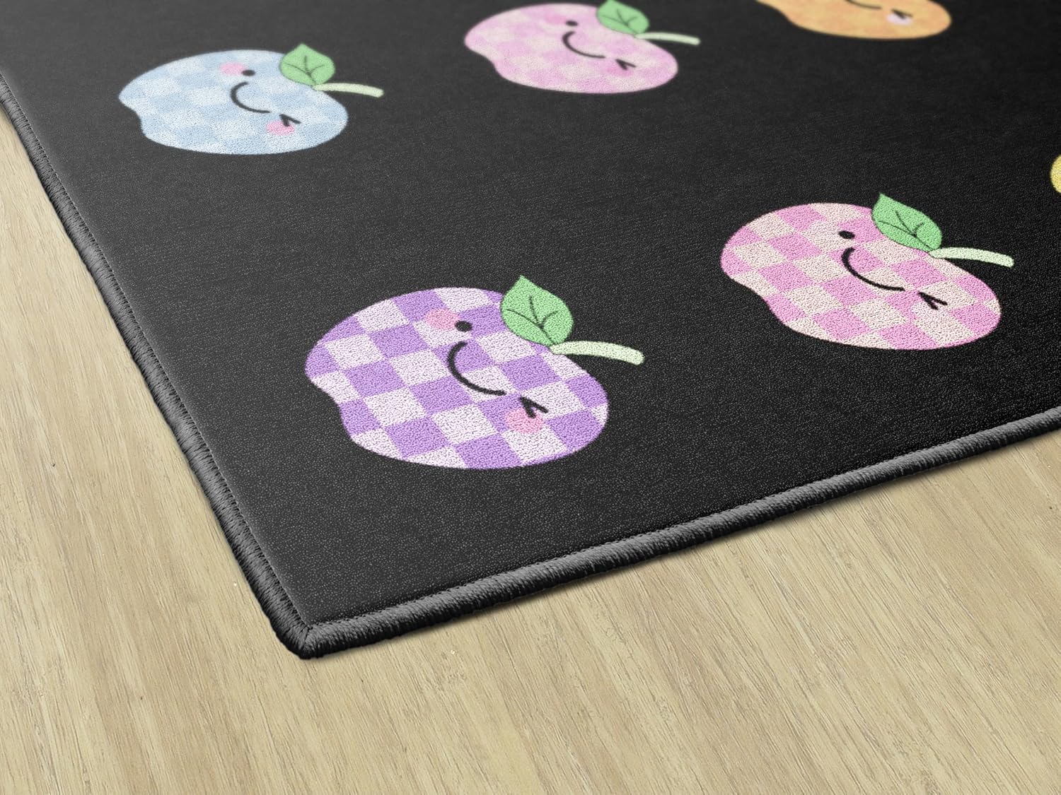 Flagship Carpets Apple Sit Spots Children's Classroom Décor Area Rug for Schools, Durable and Fun for Learning Centers, Daycares and Preschools, 5' X 7'6"