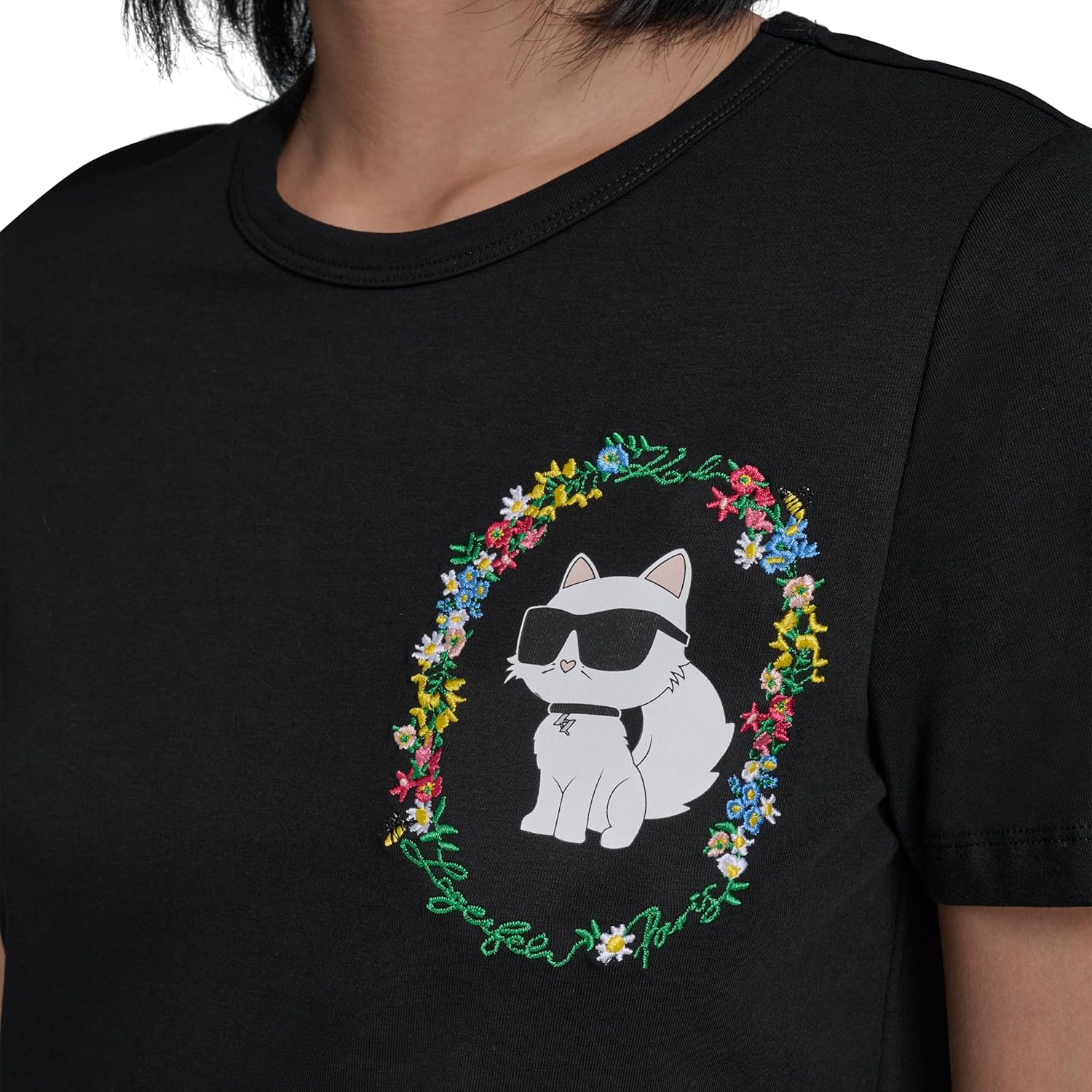 Karl Lagerfeld Women's Short Sleeve Crew Neck Logo T-Shirt Dress