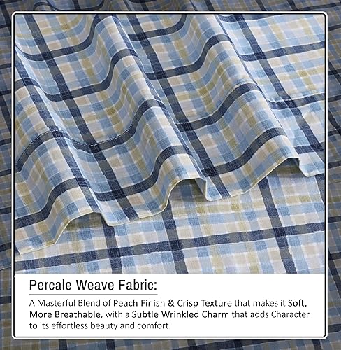 Miniatura 4 de RUVANTI - Juego de sábanas Split King, 100% algodón orgánico, percal, certificado GOTS, 5 piezas, bolsillo profundo de 15 pulgadas, frescas,