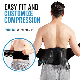 Bodyprox Lumbar Support Back Brace for Men and Women (Regular 28 - 50)