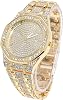 Halukakah Diamond Watch for Men - The Elite - 18K Real Gold/Platinum White Gold Plated & Handset Diamonds Iced Out,40MM Width Octagonal Dial,Wristband 8.7,Cuban Link Chain 8+18, with Giftbox