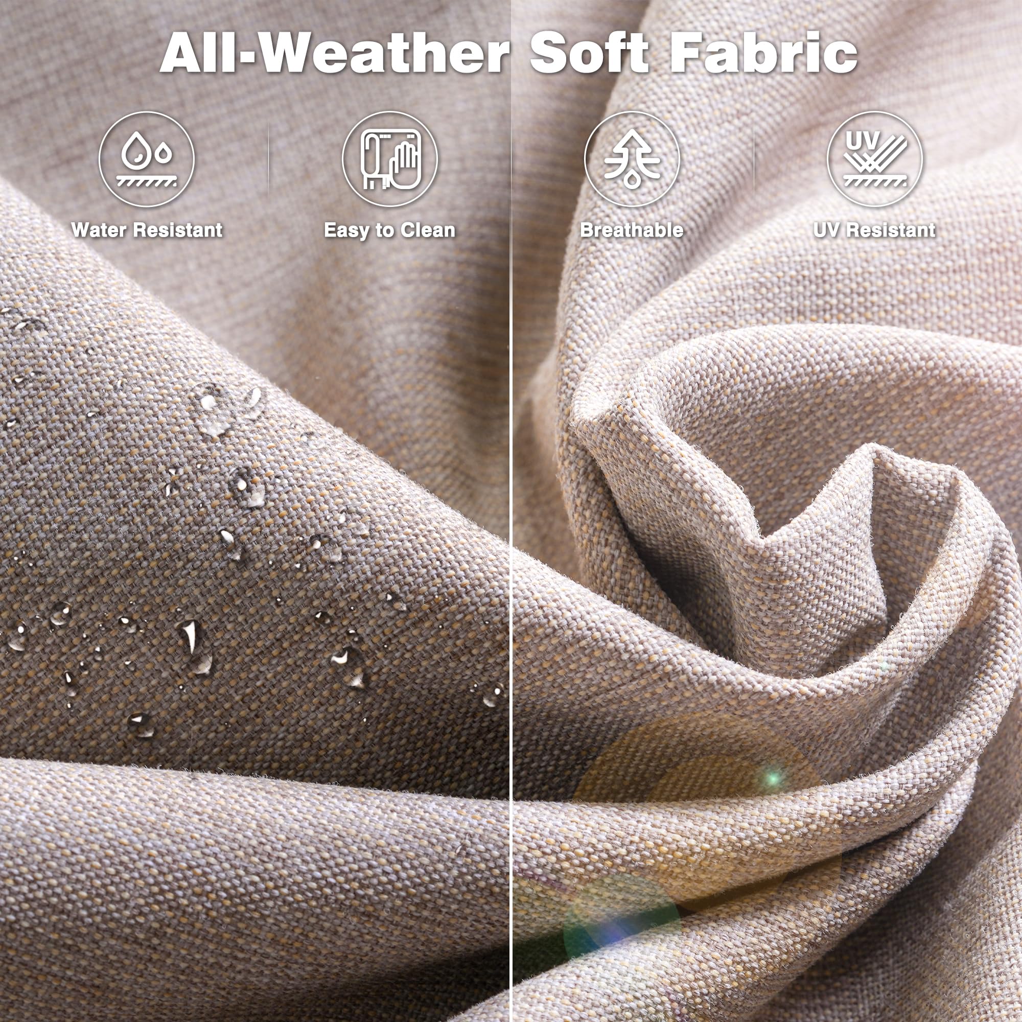 )vios Patio Furniture Set, 5 Piece Outdoor Wicker High Back