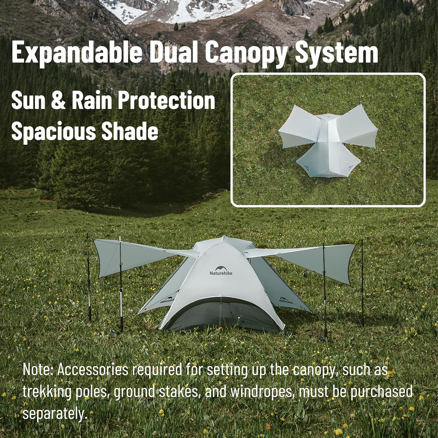 Naturehike Star River UL Backpacking Tent - 1/2 Person Lightweight Camping Tent, Divided Packing Design, Double Layer Waterproof Free Standing Tent for One Man, Hiking, Travel, Cycling