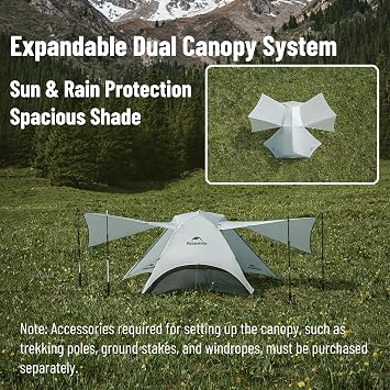 NaturehikeスターリバーUL軽量2人用テント キャンプ用 15D 超軽量シリコンコーティング生地 重量はわずか54オンス コンパクト収納 防水ダブルキャノピーとドアアルミポール 防蚊