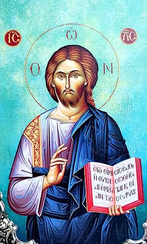 Miniatura 2 de Icono de madera griego cristiano ortodoxo madera de Jesucristo / OP10