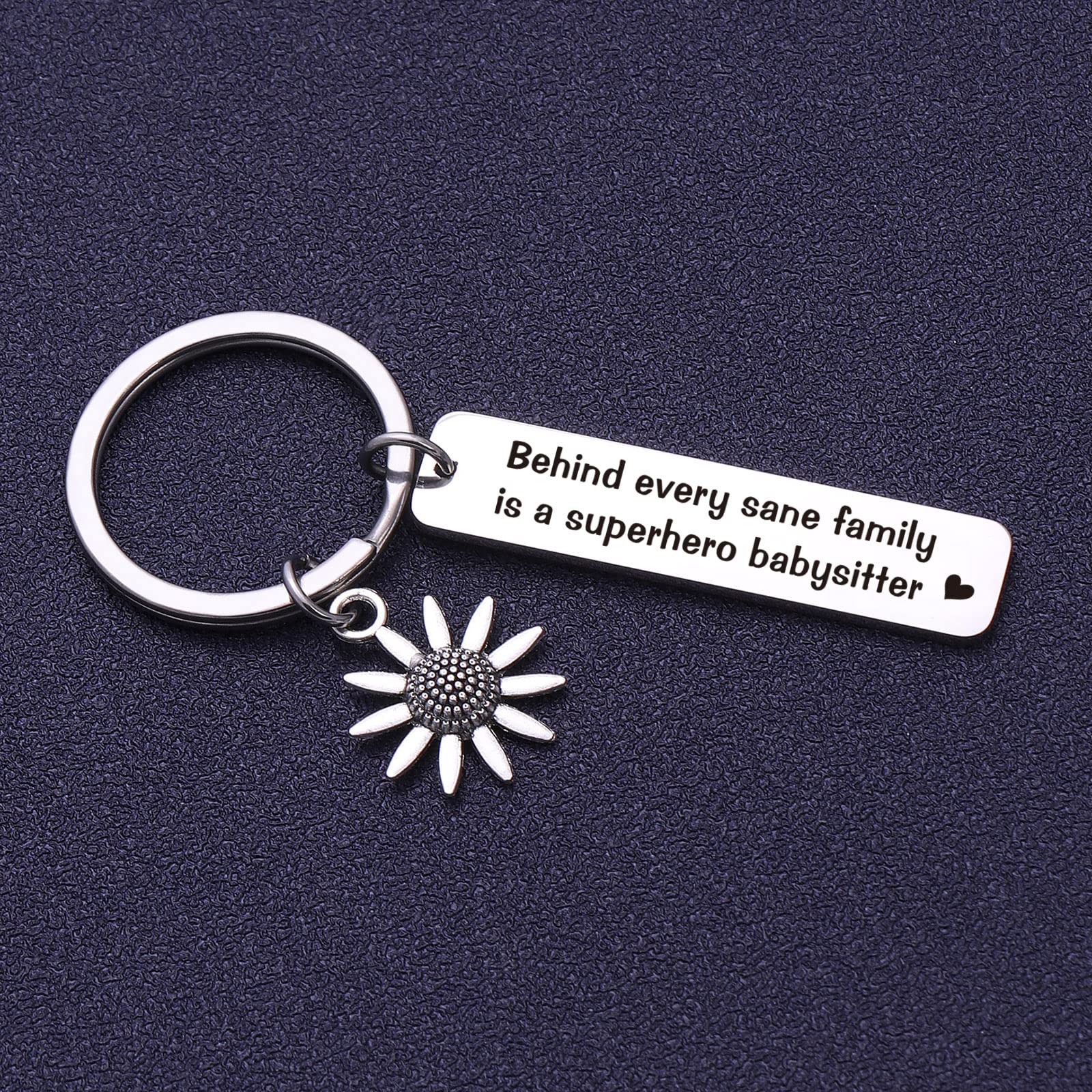 RSZOTW Babysitter Keychain Caregiver Gifts For Women, Mothers Day Jewelry For Nanny Gifts, Daycare Appreciation Keyring For Daycare Provide Jewelry