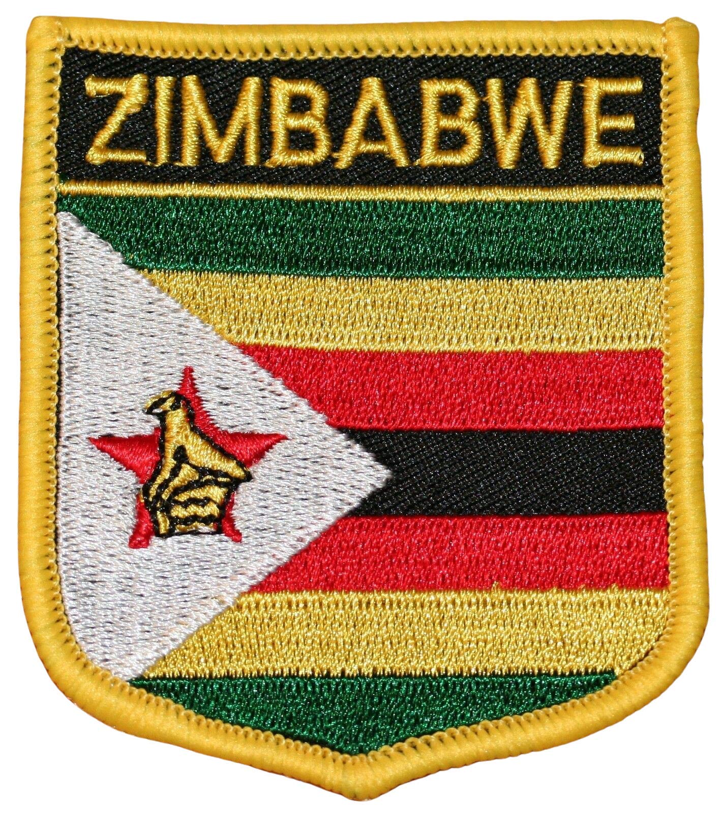 Buxton's Badges Unisex Multiple Zimbabwe Embroidered Shield Flag Patch