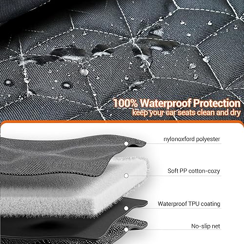Miniatura 7 de Dog Car Seat Covers for SUVs, Waterproof Dog Seat Cover for Back Seat Heavy Duty Nonslip Bench Seat Covers Protector for Rav4/Honda/Subaru/Mazda