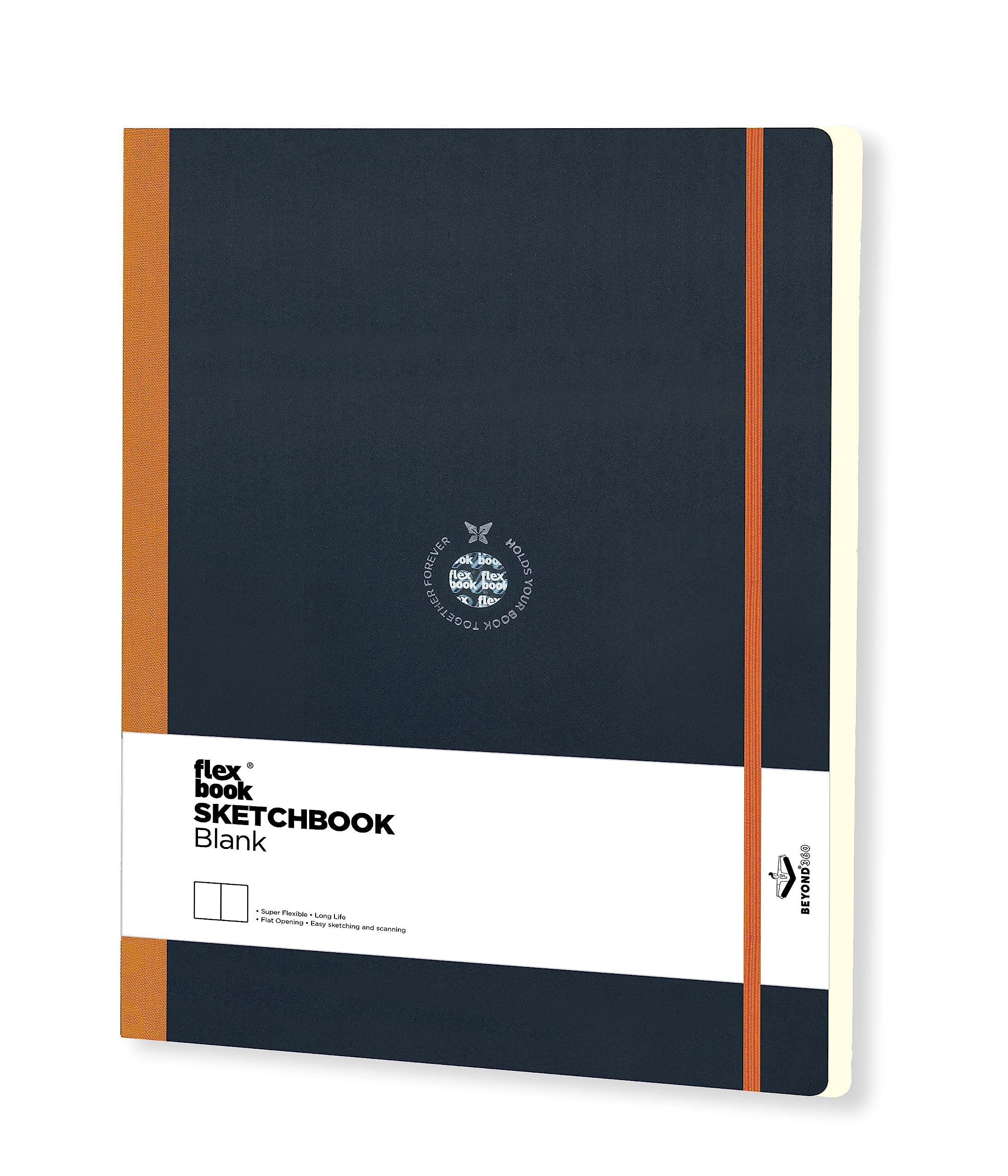 flexbook Sketchbook Orange | Large A4 | 22x31cm | 96 pages | 170gsm Special Quality Munken Paper | Special Black Art Paper Cover | Elastic Band Closure | FSC Certified (B0C6KYJN9Q) Amazon Price History, Amazon Price Tracker