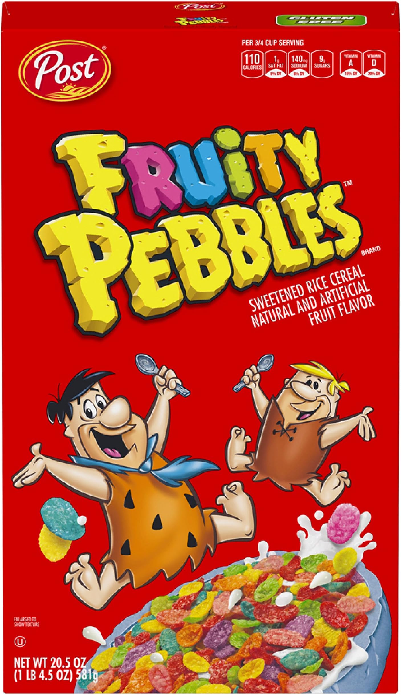 Post Fruity PEBBLES Gluten Free Cereal, 20.5 Ounce