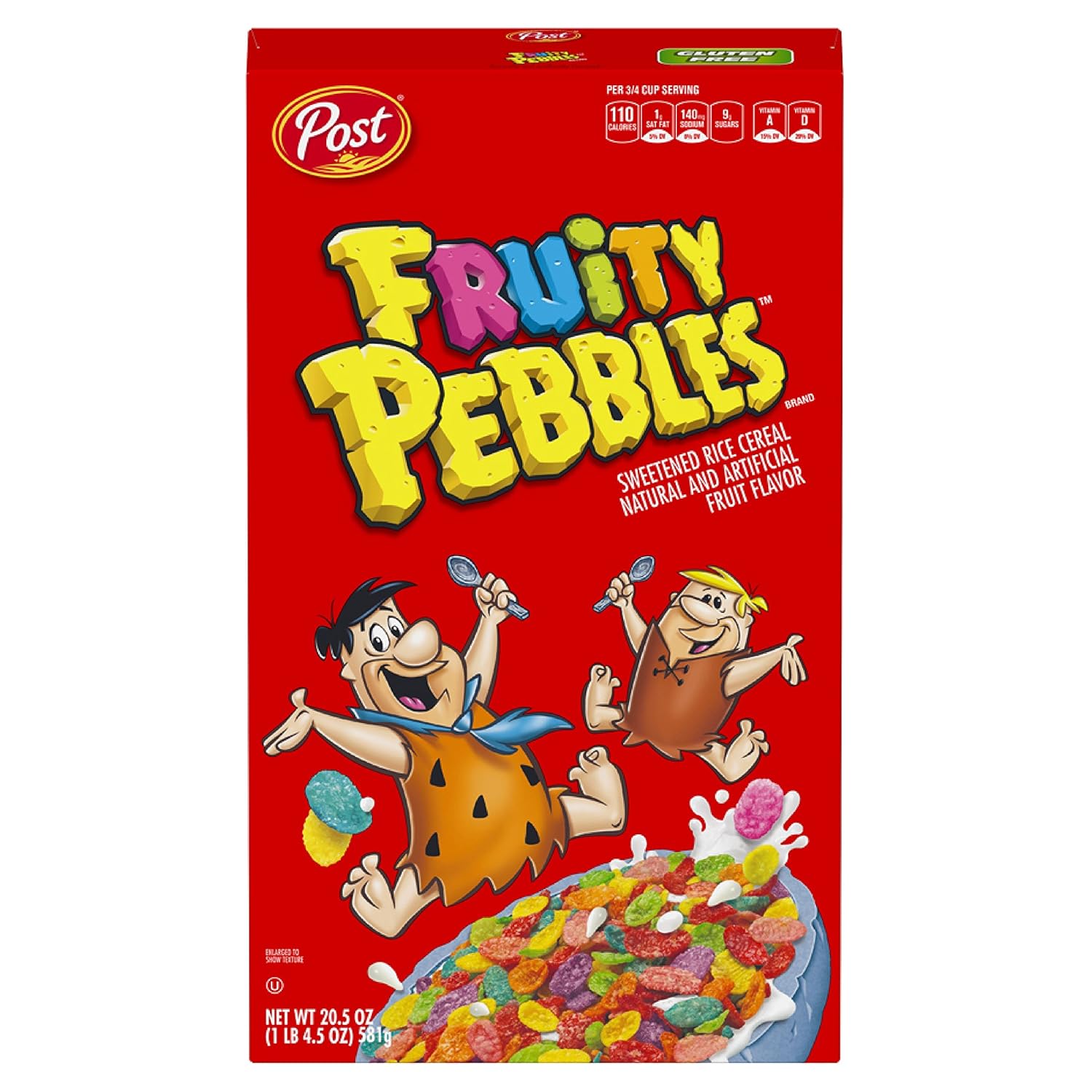 Post Fruity Pebbles Gluten Free Breakfast Cereal, 20.5 Ounce (Pack of 10)