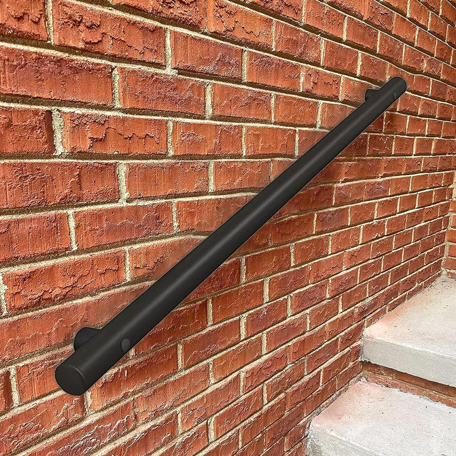 Wall Handrails for Stairs, Metal Wrought Iron Round Pipe Staircase Banister, Non-Slip Stair Railings Support(5ft/150cm)